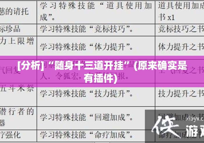 [分析]“随身十三道开挂”(原来确实是有插件) 
