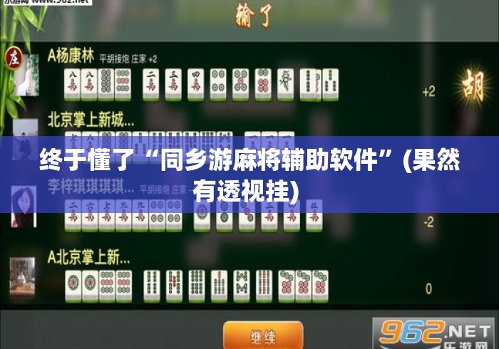 终于懂了“同乡游麻将辅助软件”(果然有透视挂) 