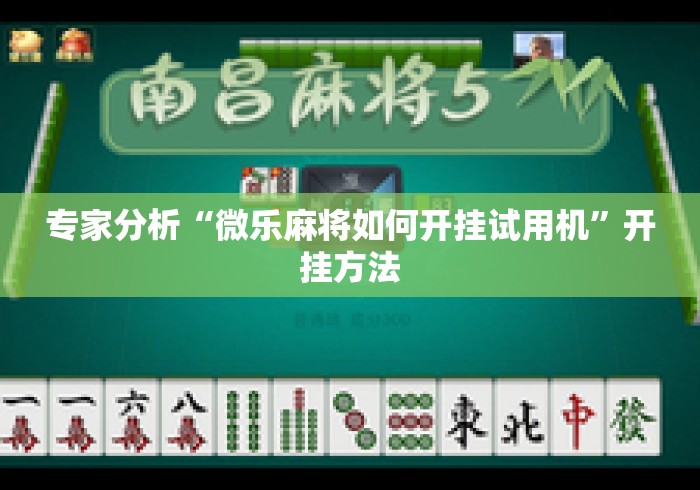 专家分析“微乐麻将如何开挂试用机”开挂方法