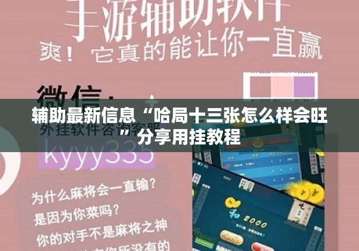 辅助最新信息“哈局十三张怎么样会旺”分享用挂教程