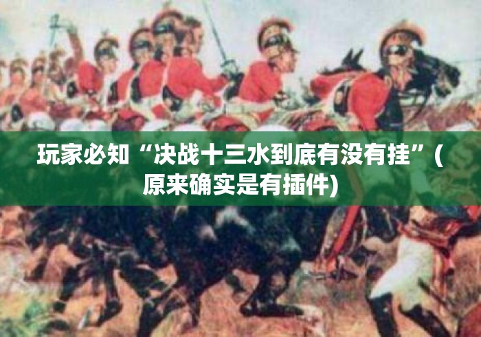 玩家必知“决战十三水到底有没有挂”(原来确实是有插件)