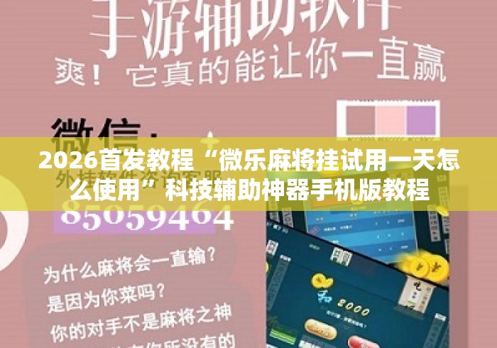 2026首发教程“微乐麻将挂试用一天怎么使用”科技辅助神器手机版教程
