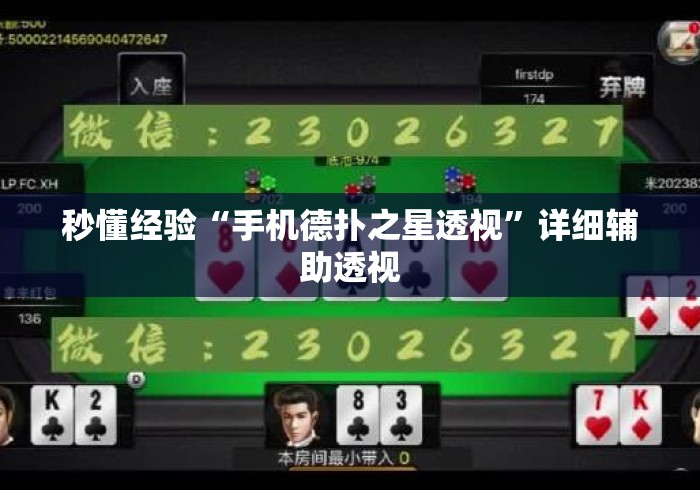 秒懂经验“手机德扑之星透视”详细辅助透视