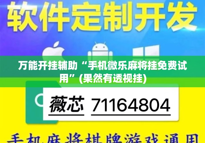 万能开挂辅助“手机微乐麻将挂免费试用”(果然有透视挂)