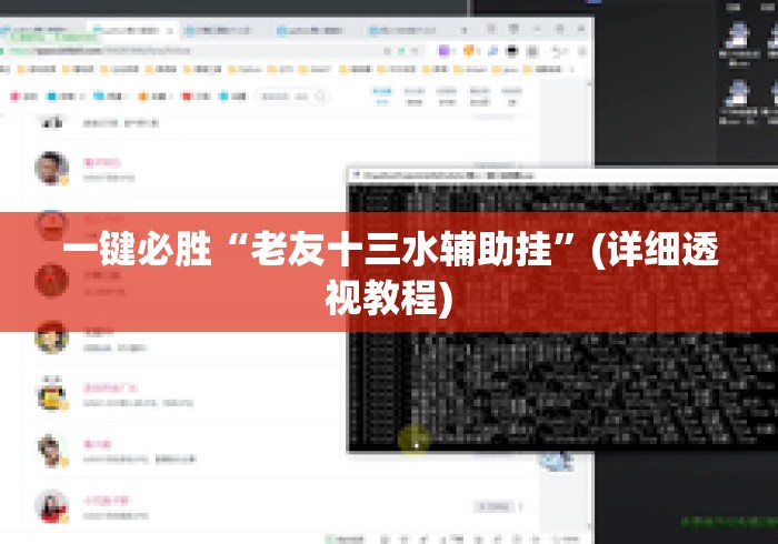 一键必胜“老友十三水辅助挂”(详细透视教程)