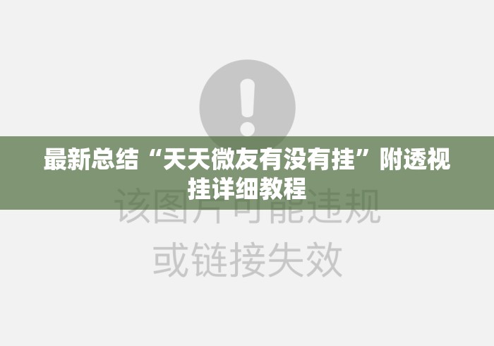 最新总结“天天微友有没有挂”附透视挂详细教程