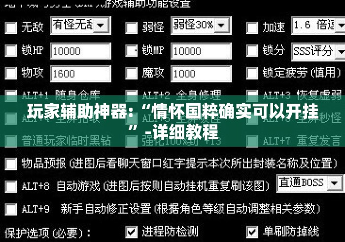 玩家辅助神器:“情怀国粹确实可以开挂	”-详细教程