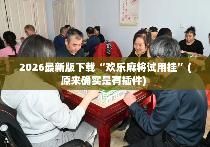 2026最新版下载“欢乐麻将试用挂”(原来确实是有插件) 