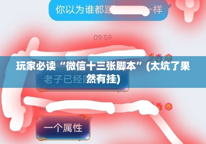 玩家必读“微信十三张脚本”(太坑了果然有挂)