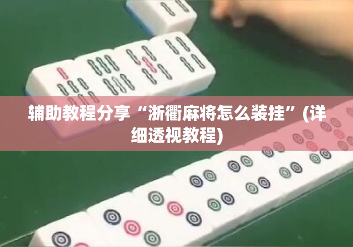 辅助教程分享“浙衢麻将怎么装挂”(详细透视教程)