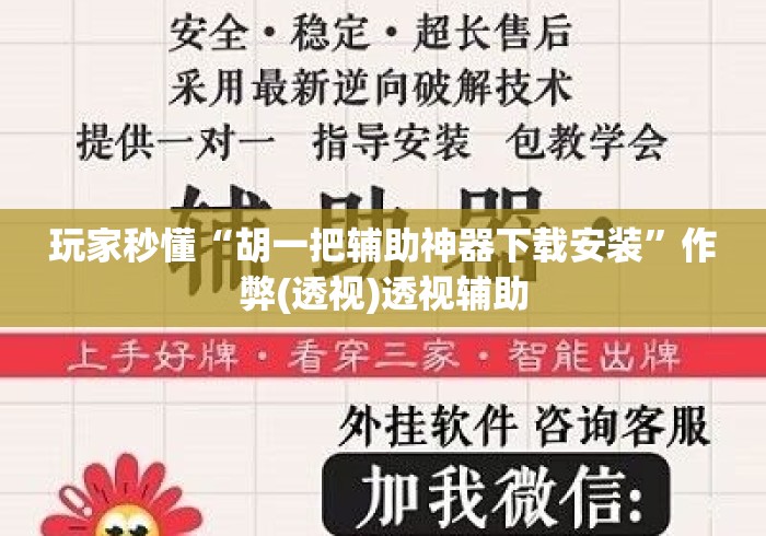 玩家秒懂“胡一把辅助神器下载安装”作弊(透视)透视辅助