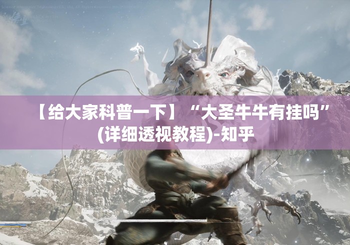【给大家科普一下】“大圣牛牛有挂吗”(详细透视教程)-知乎