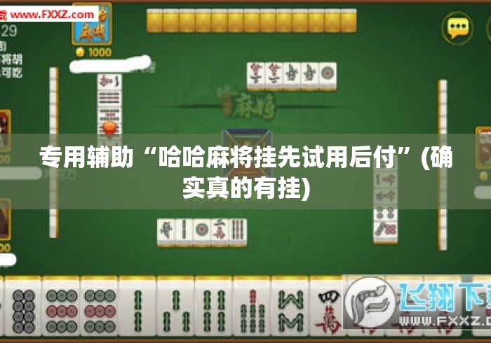 专用辅助“哈哈麻将挂先试用后付”(确实真的有挂)