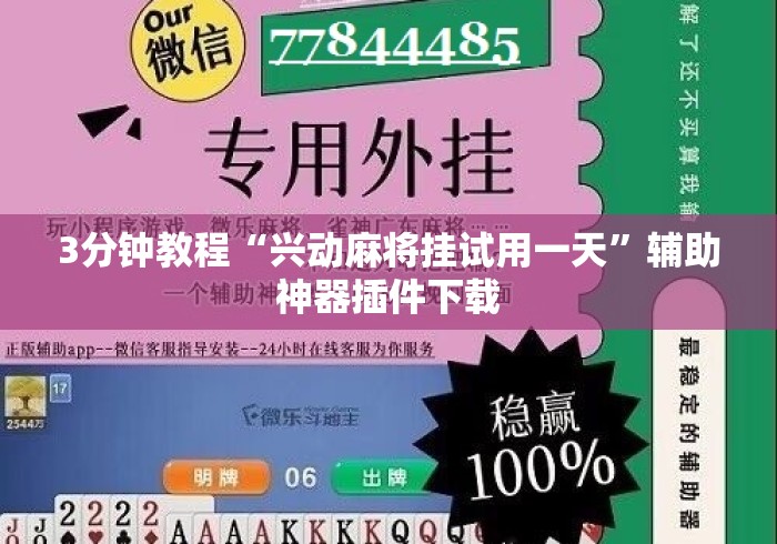 3分钟教程“兴动麻将挂试用一天”辅助神器插件下载
