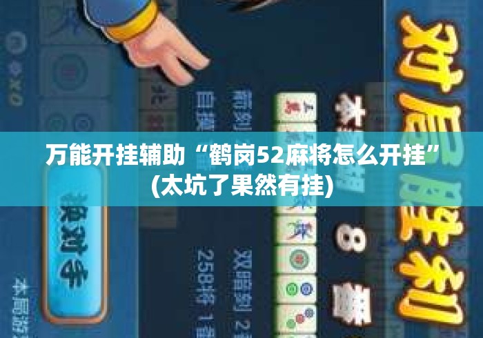 万能开挂辅助“鹤岗52麻将怎么开挂	”(太坑了果然有挂)