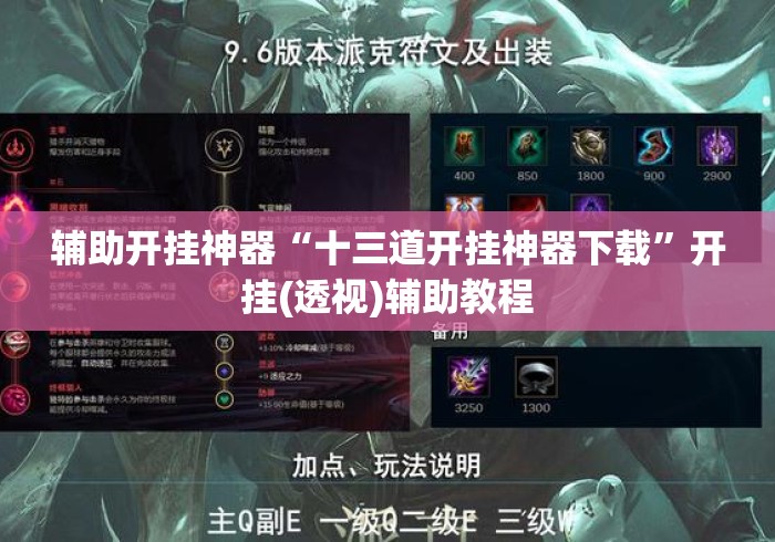 辅助开挂神器“十三道开挂神器下载”开挂(透视)辅助教程