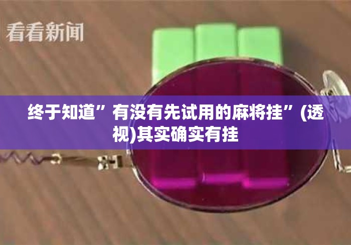 终于知道”有没有先试用的麻将挂”(透视)其实确实有挂