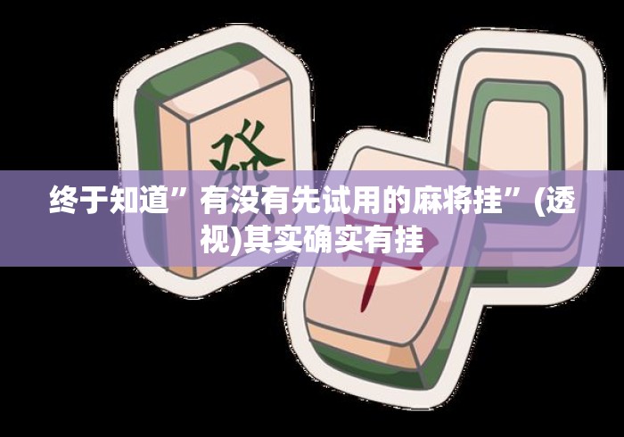 终于知道”有没有先试用的麻将挂	”(透视)其实确实有挂