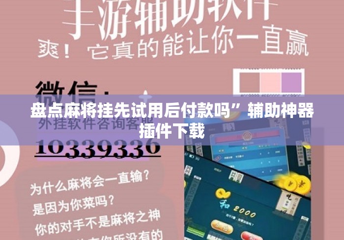 盘点麻将挂先试用后付款吗”辅助神器插件下载