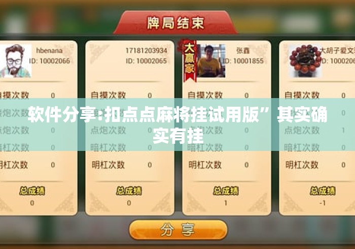 软件分享:扣点点麻将挂试用版”其实确实有挂