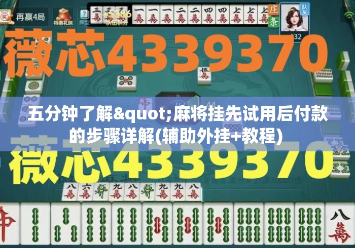 五分钟了解"麻将挂先试用后付款的步骤详解(辅助外挂+教程) 五分钟了解"麻将挂先试用后付款的步骤详解(辅助外挂+教程)