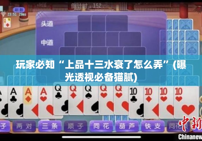 玩家必知“上品十三水衰了怎么弄”(曝光透视必备猫腻)