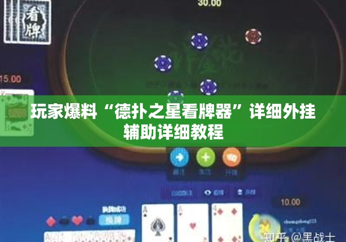 玩家爆料“德扑之星看牌器”详细外挂辅助详细教程