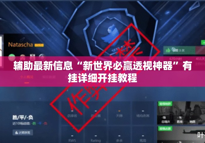 辅助最新信息“新世界必赢透视神器”有挂详细开挂教程
