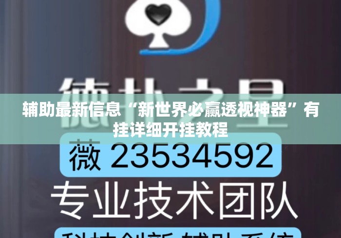 辅助最新信息“新世界必赢透视神器	”有挂详细开挂教程