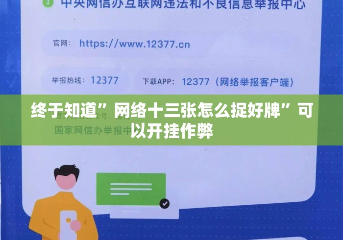 终于知道	”网络十三张怎么捉好牌”可以开挂作弊