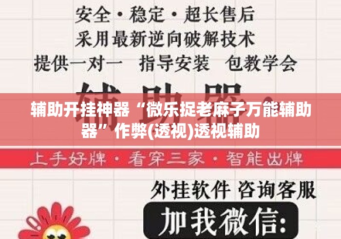 辅助开挂神器“微乐捉老麻子万能辅助器”作弊(透视)透视辅助