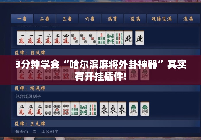 3分钟学会“哈尔滨麻将外卦神器	”其实有开挂插件!