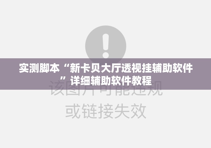 实测脚本“新卡贝大厅透视挂辅助软件”详细辅助软件教程