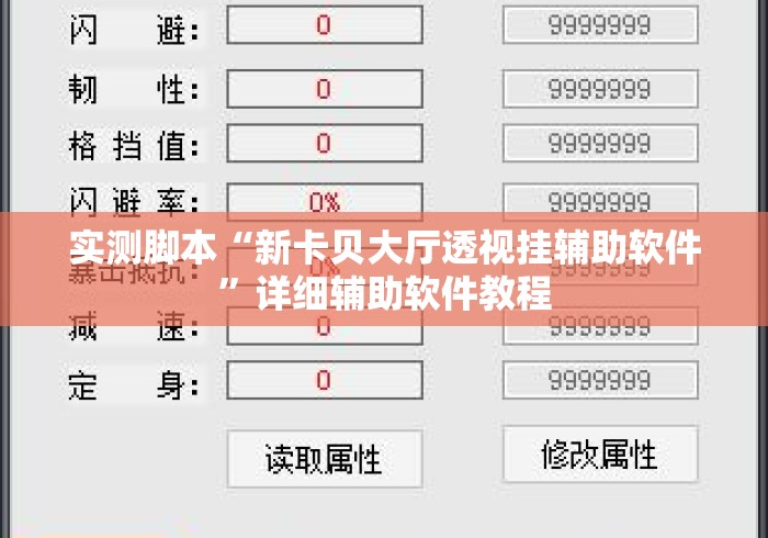 实测脚本“新卡贝大厅透视挂辅助软件”详细辅助软件教程