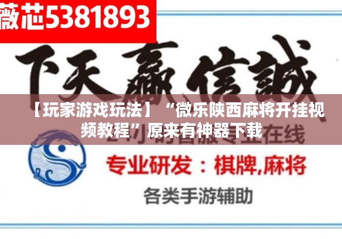 【玩家游戏玩法】“微乐陕西麻将开挂视频教程”原来有神器下载