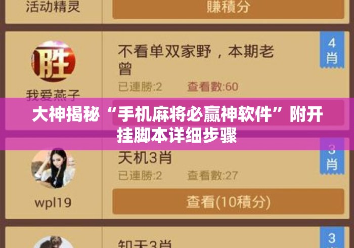 大神揭秘“手机麻将必赢神软件”附开挂脚本详细步骤