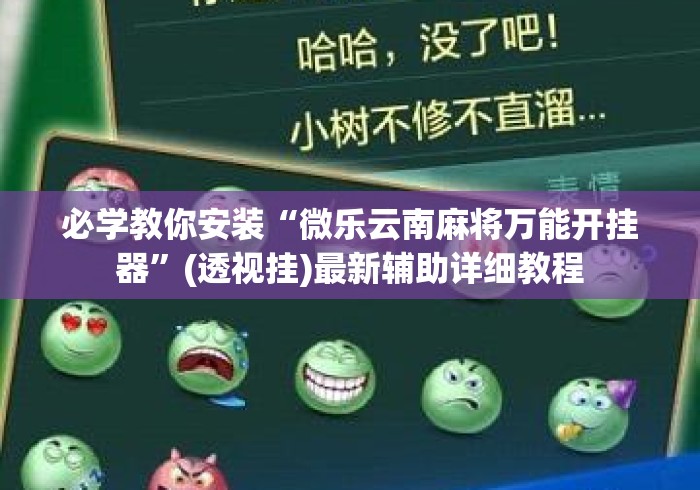 必学教你安装“微乐云南麻将万能开挂器”(透视挂)最新辅助详细教程