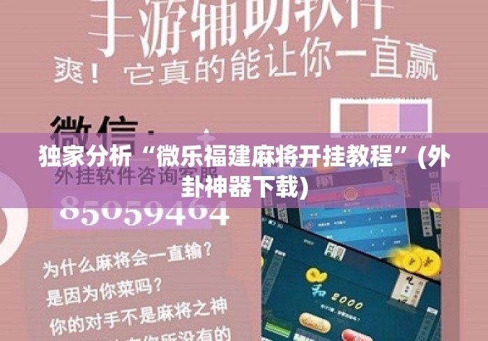 独家分析“微乐福建麻将开挂教程”(外卦神器下载)