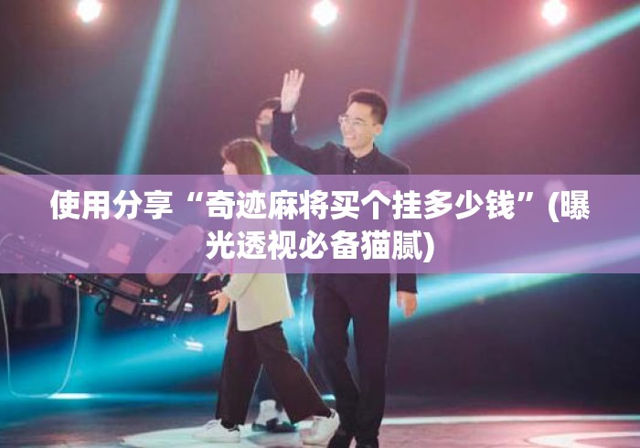 使用分享“奇迹麻将买个挂多少钱”(曝光透视必备猫腻)