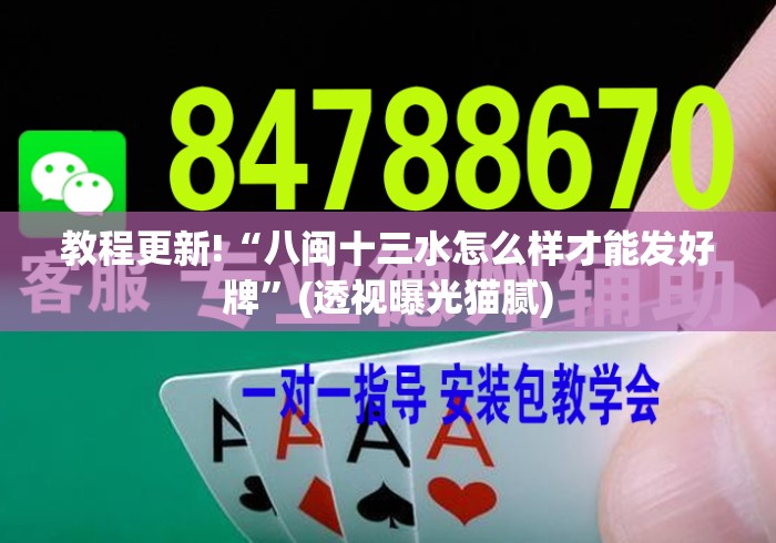 教程更新!“八闽十三水怎么样才能发好牌”(透视曝光猫腻)