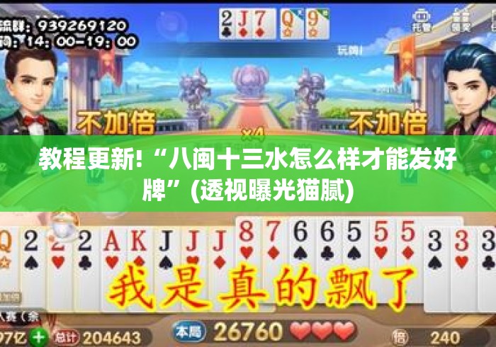 教程更新!“八闽十三水怎么样才能发好牌”(透视曝光猫腻)