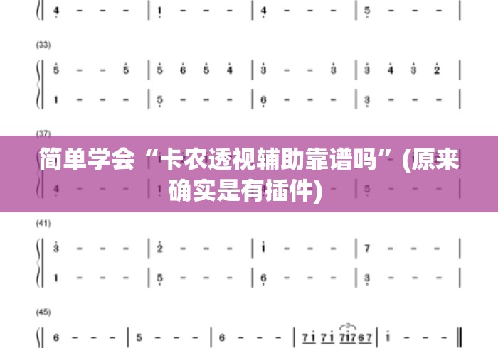 简单学会“卡农透视辅助靠谱吗”(原来确实是有插件) 