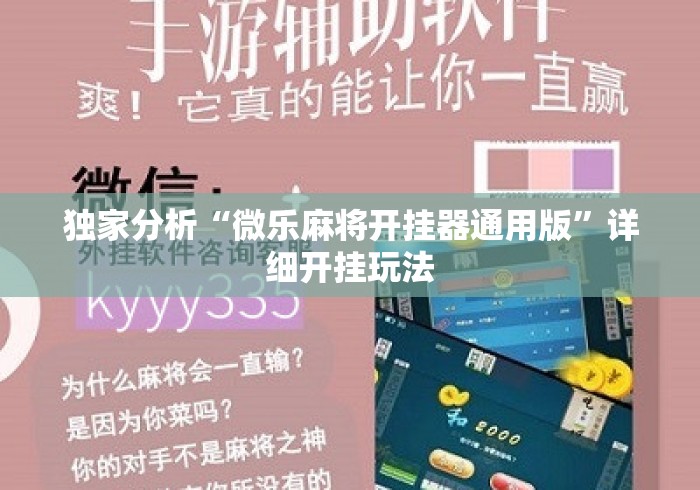 独家分析“微乐麻将开挂器通用版”详细开挂玩法