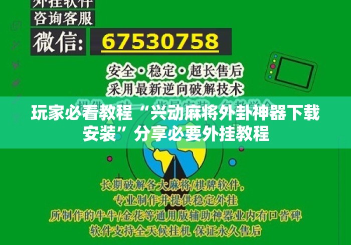 玩家必看教程“兴动麻将外卦神器下载安装	”分享必要外挂教程