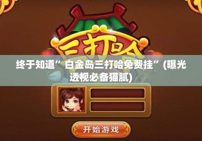 终于知道	”白金岛三打哈免费挂”(曝光透视必备猫腻)