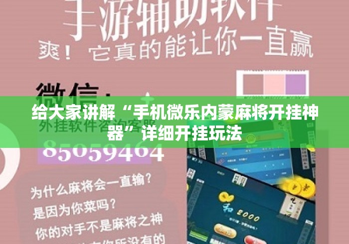 给大家讲解“手机微乐内蒙麻将开挂神器”详细开挂玩法