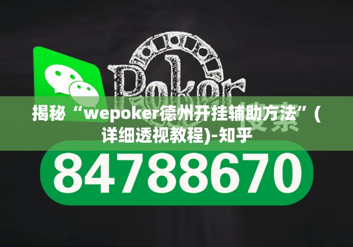 揭秘“wepoker德州开挂辅助方法	”(详细透视教程)-知乎