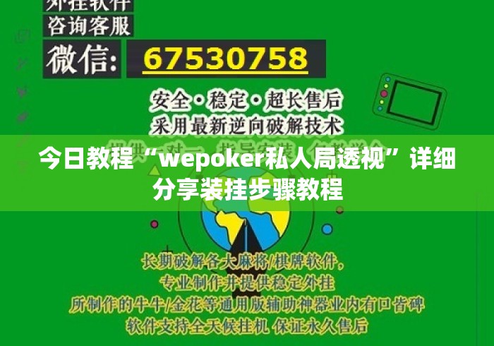 今日教程“wepoker私人局透视	”详细分享装挂步骤教程