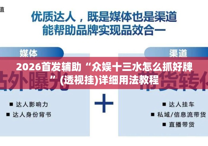 2026首发辅助“众娱十三水怎么抓好牌	”(透视挂)详细用法教程
