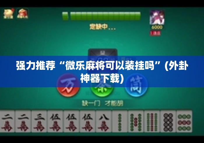强力推荐“微乐麻将可以装挂吗	”(外卦神器下载)